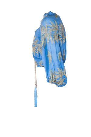 Blue ramie crop top PHO FIRENZE | 4323162LOTOTOPAZIO